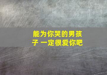 能为你哭的男孩子 一定很爱你吧